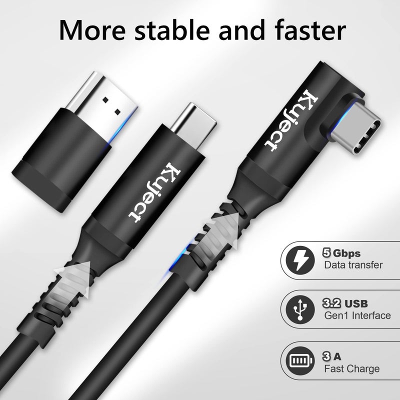 Kuject Link Cable 16FT Compatible for Quest 3S/3, Quest 2/Pro, Pico 4, VR Headset Accessories Cable for Rift S/Steam VR Games, USB 3.0 Type C to C High Speed Data Transfer Charging Cord for Gaming PC - Image 3