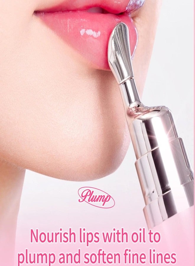 URQT Peptide Brightening Lip Serum for Fuller Looking Lips, Hydrating Non-Sticky Lip Oil, Smooth Lip Lines & Enhance Natural Pink Tone, Cooling Metal Applicator, Glassy Juicy Lips Makeup (02 Pink Milk) - Image 5