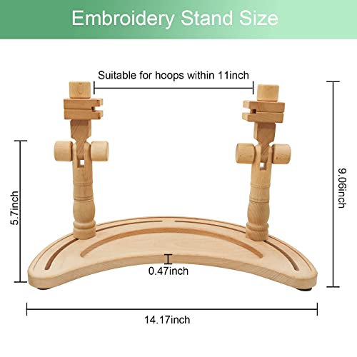 GuoFa Adjustable Embroidery Hoop Stand – Rotatable Wooden Cross Stitch, Needlepoint & Punch Needle Holder for DIY Sewing - Image 4