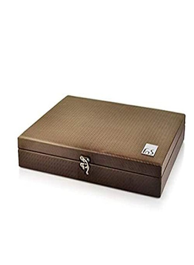 FnS Amber Copper Finish Stainless Steel Cutlery Set with Leatherette Box, 6 Dinner Spoons, 6 Dinner Forks, 6 Teaspoons, 6 Dinner Knives, Elegant Copper Finish, Ideal for Dining - Image 5