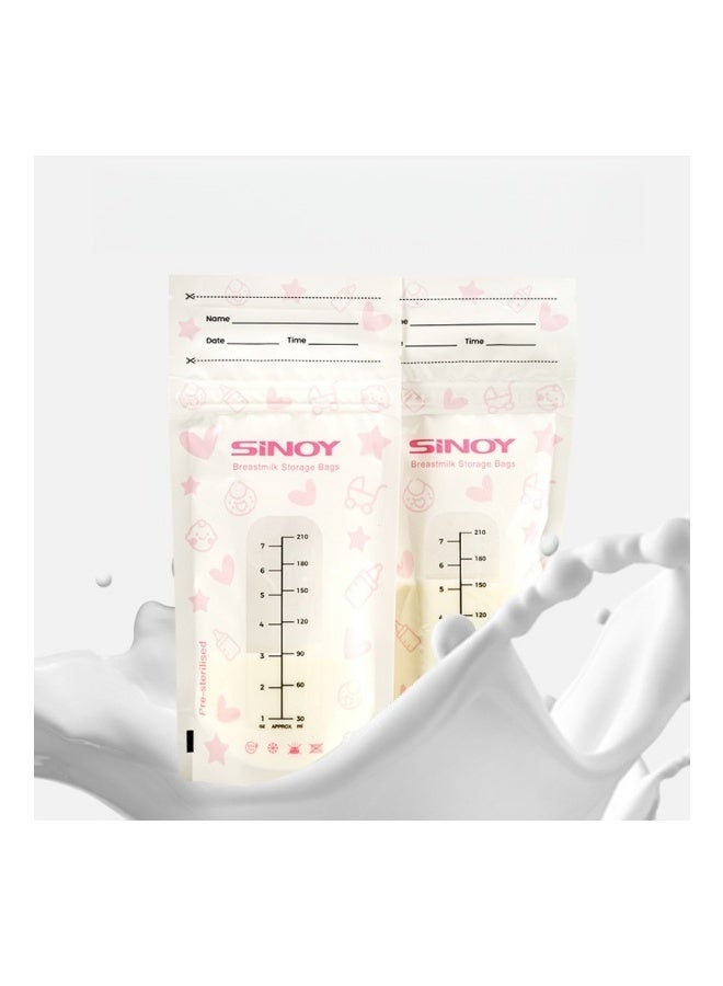 DOOKOO 50 Counts Breastmilk Storage Bags, Counting Pack, Presterilized, Hygienically Doubled-Sealed,  Self Standing and Suitable for Refrigeration and Freezing, 210ml - Image 3