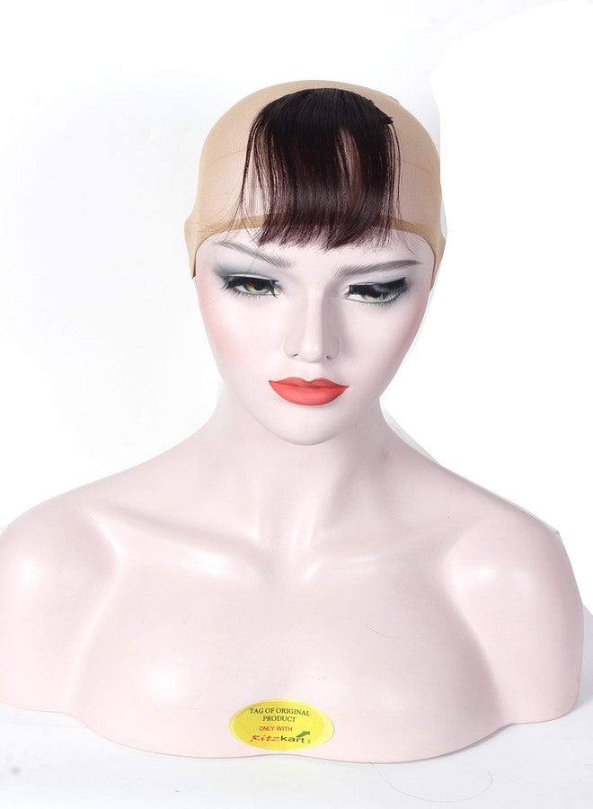 ريتزكارت وصلة شعر صناعية بنية اللون من ريتزكارت، غرة أمامية ناعمة ذات مظهر طبيعي لتغطية مناطق الصلع الصغيرة، خفيفة الوزن، طول 20 سم - Image 2