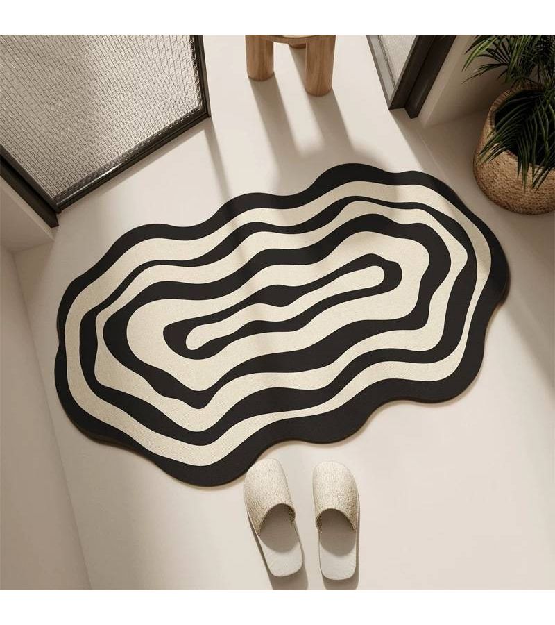 Non Slip Diatomite Bath Mat 50x80 Cm Quick Dry Absorbent Shower Floor Covering With Backing Machine Washable Soft Bathroom Rug - Image 1
