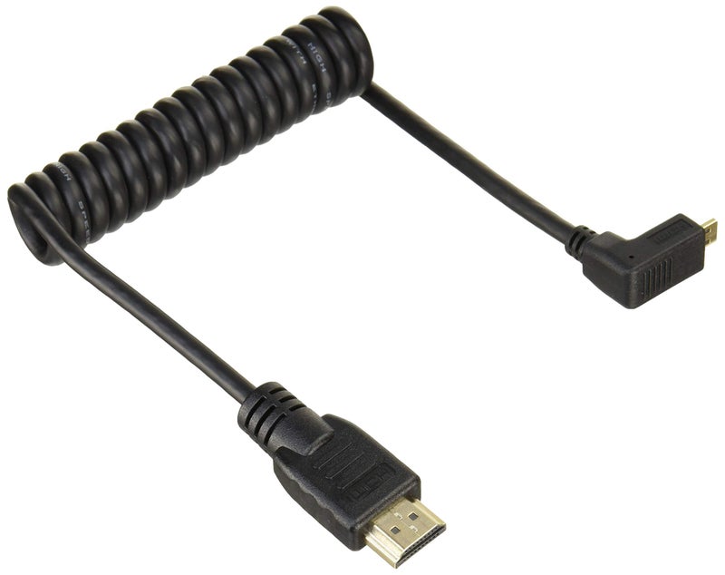 Atomos Atomos Right-Angle Micro to Full HDMI Coiled Cable (11.8-17.7 In.) 