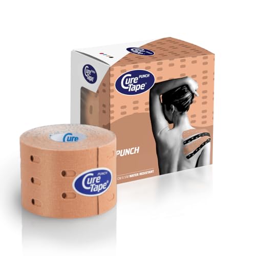 CureTape® Punch Beige | Perforated Kinesiology Tape | More Stretch & Ventilation| k Tape for Joint, Knee, Ankle & Shoulder Pain | Kinesiology Tape for Physical Therapy | Waterproof Medical Tape - Image 1
