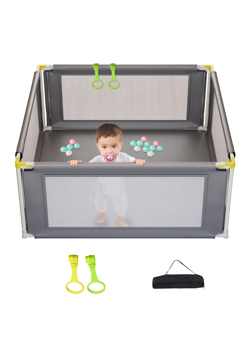 MaBaby Baby Playpen, Portable And Adjustable Baby Safe Activity Center, Anti-fall Safe Protection Fence With 1Handbag And 2 Pull rings  - Image 1