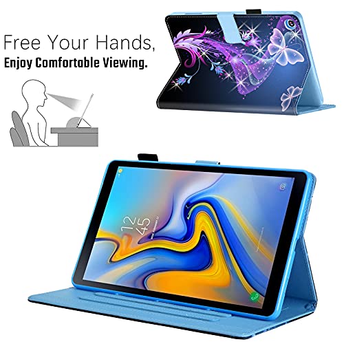 Dteck for Galaxy Tab A 10.1" Cute Tablet Case 2019 Release with Stylus, Adjustable Viewing Angle Stand, PU Leather Protective Folio Cartoon Cover for Samsung SM-T510/SM-T515/SM-T517, Purple Butterfly - Image 4