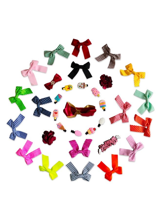 ANNACREATIONS مجموعة مشابك شعر للأطفال من جل السيليكا للبنات الصغار، مشابك شعر متعددة الألوان، 33 قطعة - Image 1