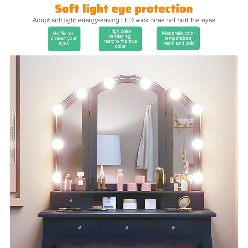 Pre-sale confirmed stock Zerodis Vanity Mirror Front Lights, Adjustable Three Color Temperature Dimming Dressers Refill Makeup Bulbs Dimmable Mirror Lights Fit for Vanity Bathroom Grooming (2 Bulbs) Demand-based stock planning Global sizing options KSA stocked goods Popular trusted craftsmanship Dispersed regional warehouses Multi-use well optimized build Assorted trendy color picks All consumer tier purchase options Balanced universal design Precision polished solid material Year round in stock Efficiency boosted construction Full village delivery cover All budget friendly options Matte anti slip finish All storage type compatible Repeated use trusted quality Budget global standard quality Neat shape Rack friendly Safe approved storage space Main road full logistics cover Yearly optimized delivery route Varied size selections - Image 3
