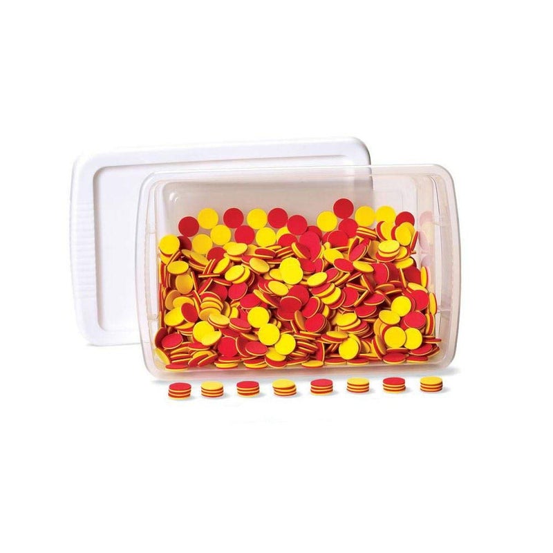 hand2mind hand2mind Plastic Math Counters for Kids Red and Yellow Counters Math Manipulatives for Counting Sorting Pattern Bingo Chips Game Tokens Homeschool Supplies Set of 1000 