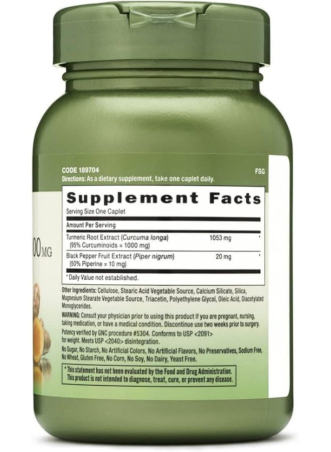 GNC Herbal Plus Turmeric Curcumin 1000Mg - Image 2