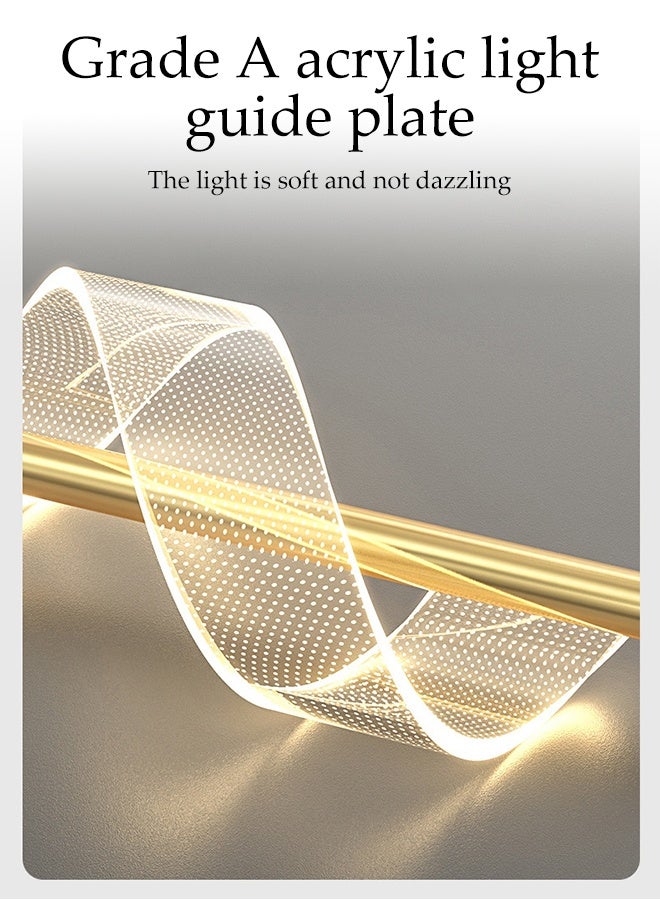 DUNISO Nordic LED Pendant Light Adjustable Height Gold Spiral Chandelier Lighting 3-color Light Change Indoor Ceiling Lamp Hanging Light for Home Bedside Living Room Decoration Dining Tables Aisle Golden Modern Droplight - Image 4