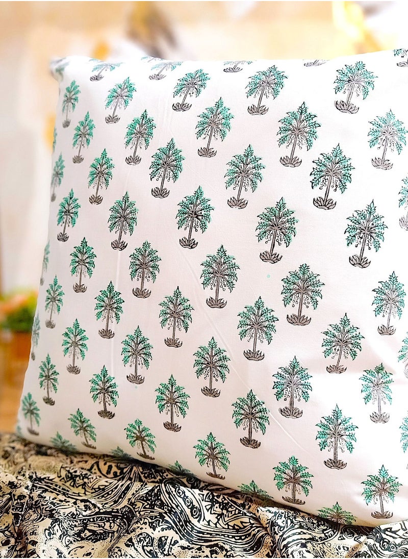 Green Palm Hand Block Printed Premium Cotton Cushion Cover 65 Cm X 65 Cm - pzsku/Z6D02B0D7FAC248CF4D50Z/45/_/1682405450/c9b88d72-d949-4e60-80d9-1ba69198a22b