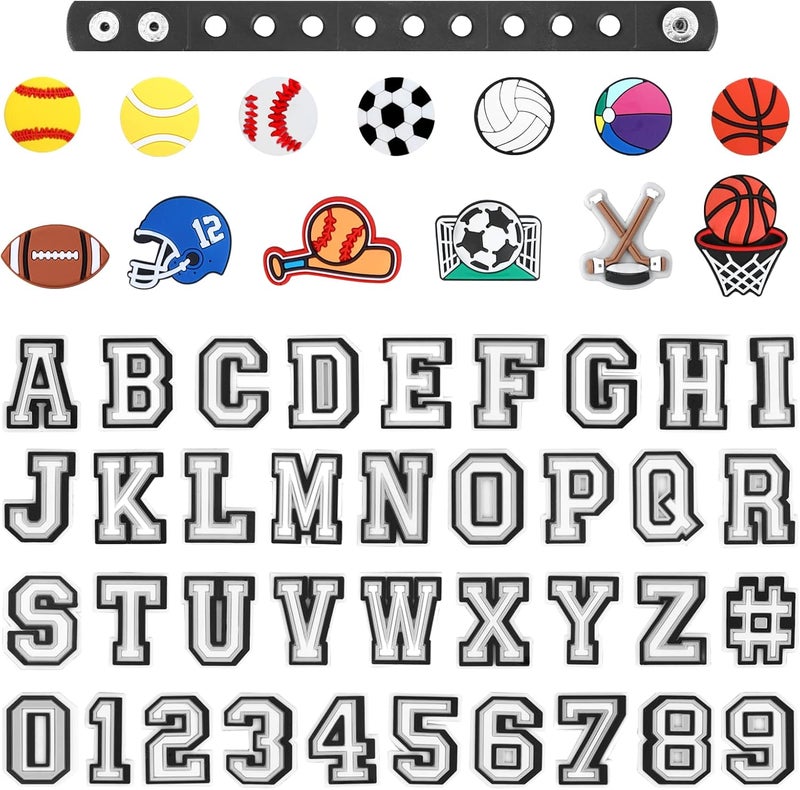 klarako Letters Numbers Shoe Charms, A-Z Letters & 0-9# Numbers Clog Charms DIY Shoes Pins for Boy Girl Teens Men Women and Adults - Image 1