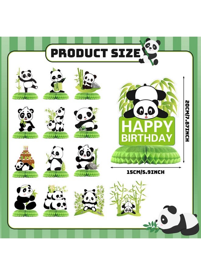 Demissle 14 Pieces Panda Party Decorations Panda Honeycomb Centerpieces Panda Party Supplies Cute Paper Table Centerpieces For Kids Birthday Baby Shower Panda Party Table Decoration - Image 2