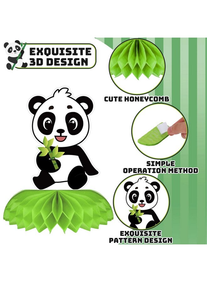 Demissle 14 Pieces Panda Party Decorations Panda Honeycomb Centerpieces Panda Party Supplies Cute Paper Table Centerpieces For Kids Birthday Baby Shower Panda Party Table Decoration - Image 3