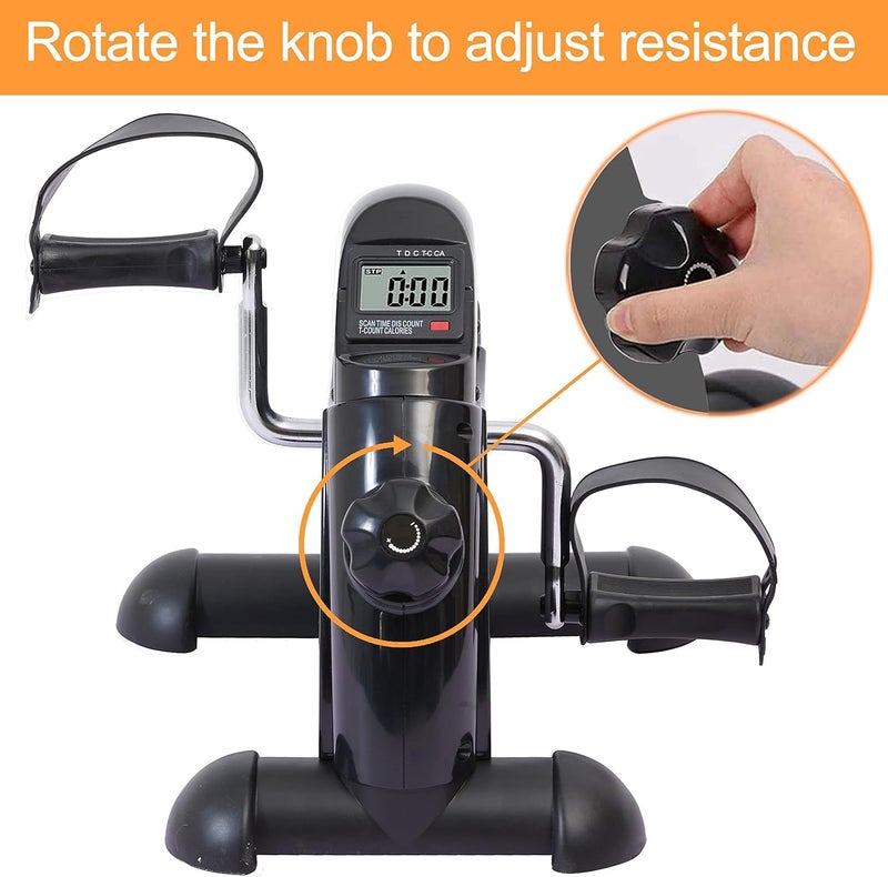 LEWANJA Pedal Exerciser Under Desk Bike Mini Exercise Bike for Leg and Arm Cycling Exercise Portable Peddler with LCD Display - Image 3