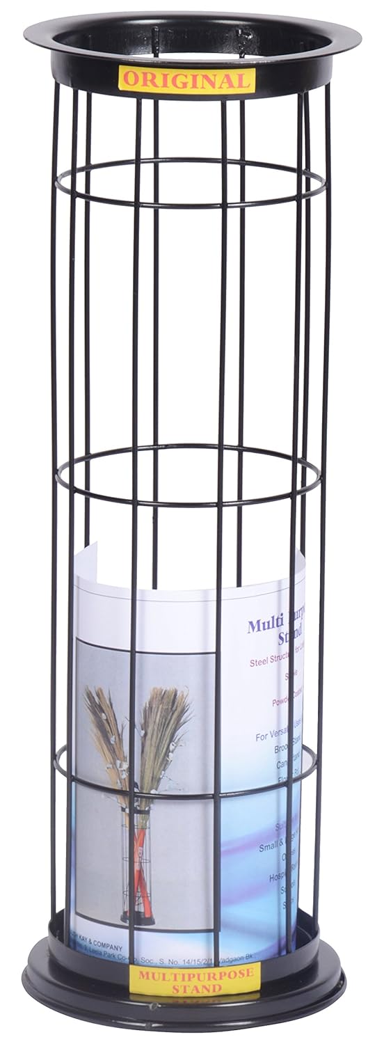Bhaktee Metal Broom Stand Black 1 Piece