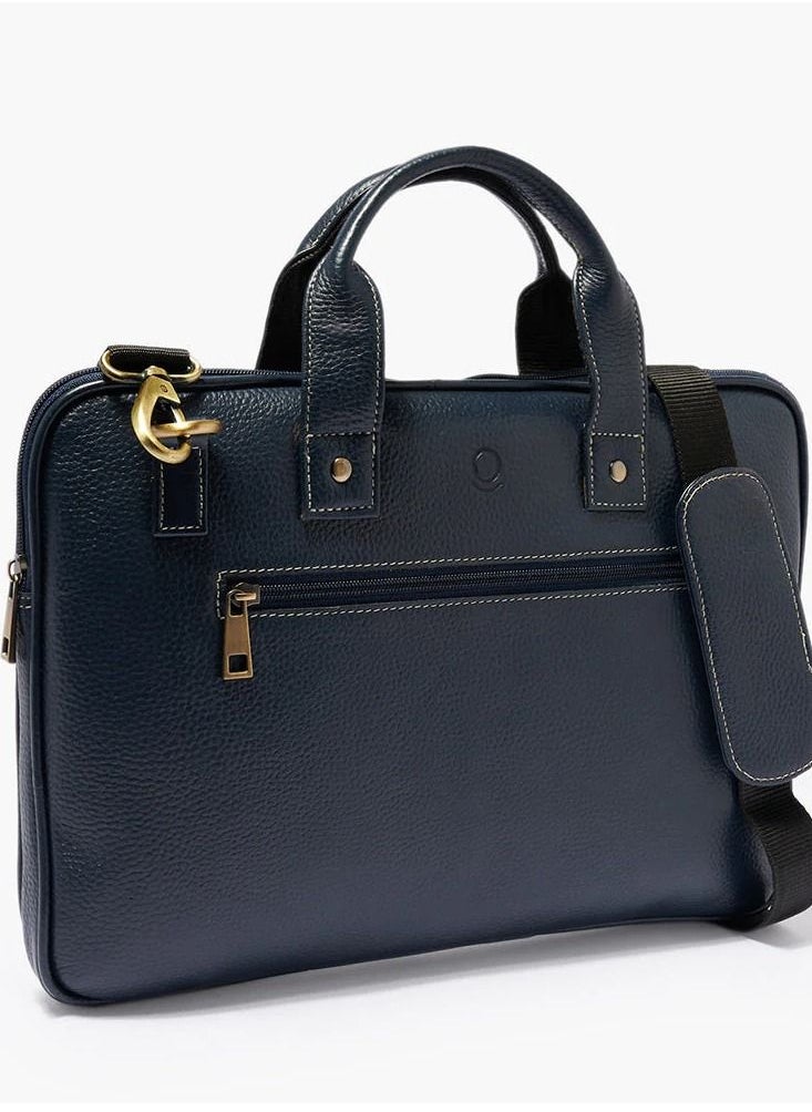 Vintage Finds - Timeless Elegance: Genuine High-Quality Leather 14-Inch Laptop Messenger Bag With Padded Compartment - Image 1