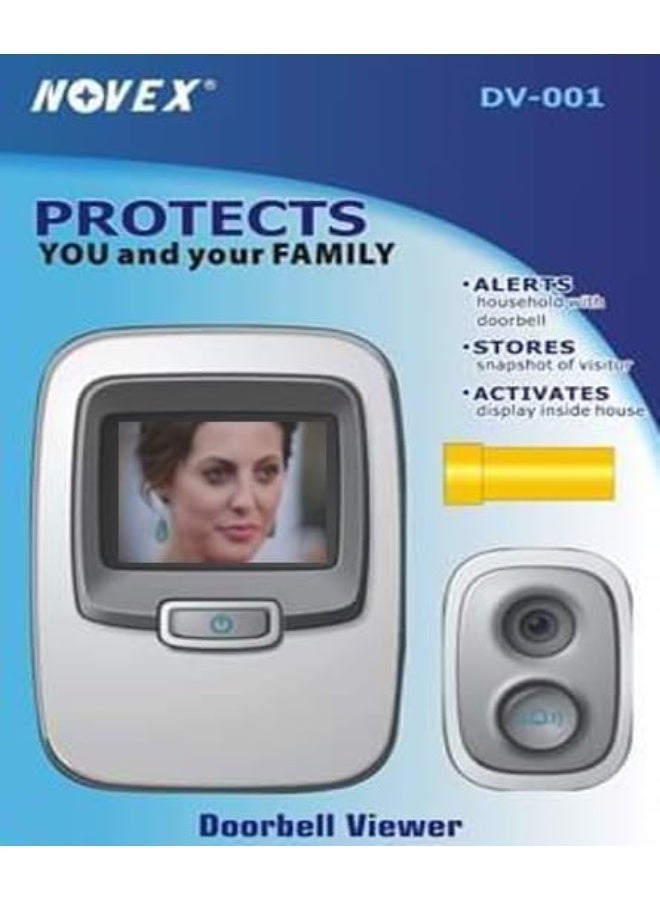 NOVEX DV-001 Smart Video Door Viewer Camera with 2.8” Screen, 135° Wide Angle, Night Vision, Motion Recording, Battery Powered Digital Peephole Doorbell - Image 1