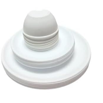 AWICKTIK Microwave Safe Unbreakable Big Plates Set of 3 Small Plates Set of 3 6 Pcs Bowl White Set of 12 Plastic - Image 2