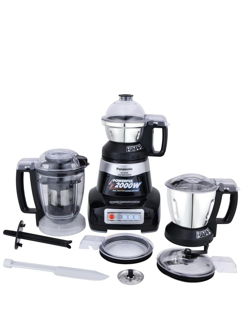 Panasonic MX-AE390 (Black) monster 750 watts super mixer grinder with three jar (Two 304-SS stainless steel and one juicer extractor jar)