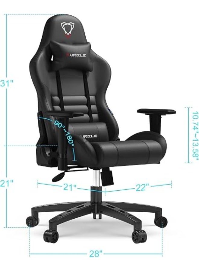 Riad Group Vergil Pro Gaming Chair with 4D Armrests, 15° Tilt & Steel Frame – Midnight Black - Image 1