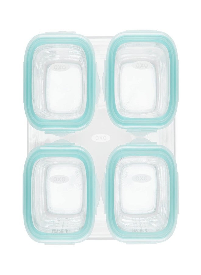 OXO Tot Glass Baby Blocks Food Storage Containers, Teal, 4 oz - Image 3