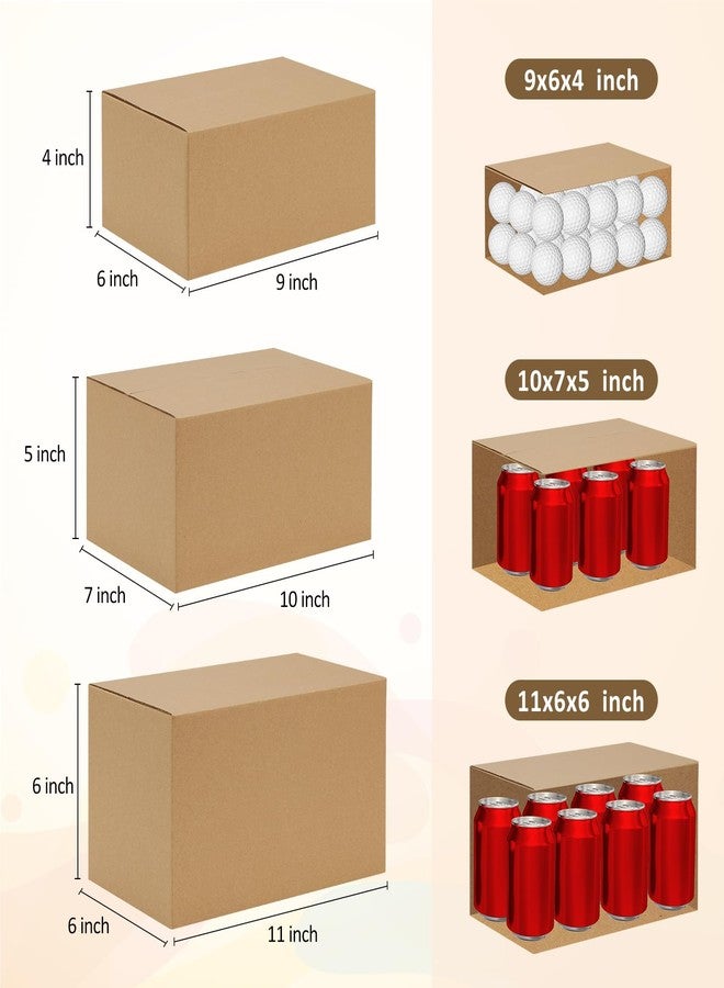 Eupako مجموعة من 30 صندوق شحن صغير من يوباكو، بأحجام متنوعة: 9×6×4 و10×7×5 و11×6×6، 10 قطع من كل حجم. صناديق بريدية، صناديق كرتونية بنية اللون مموجة، صناديق كرتونية لتغليف منتجات الشركات الصغيرة. - Image 2