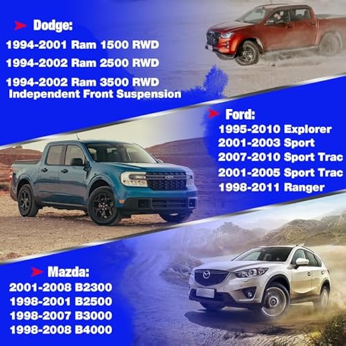 KSP PERFORMANCE Ksp Sway Bar Stabilizer Link Compatible With Ford Ranger Explorer Sports Front Suspension Sway Bar End Link For Dodge Ram 1500 2500 3500 Stabilizer Bar Link Kits Fit For Mazda B2300 2500 3000 4000 - Image 3