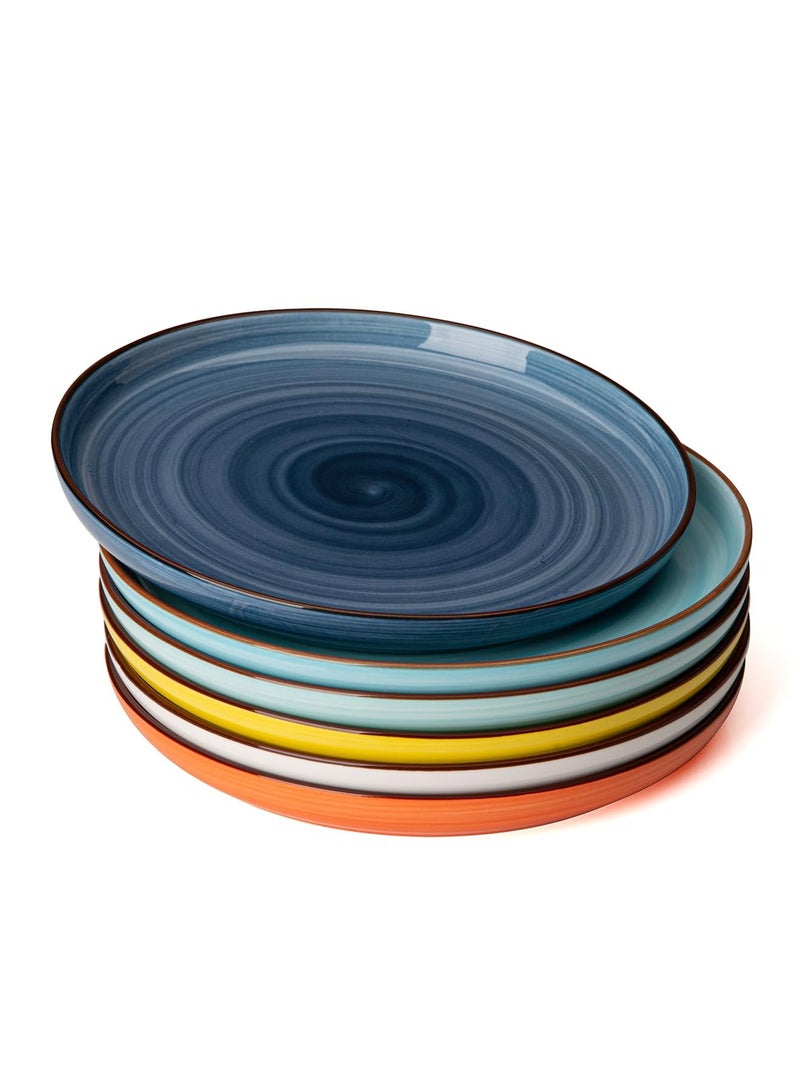 Sweese Dessert Plates 74 Inch Porcelain Round Salad Plates Appetizer Plates for Kitchen Small Plates Set of 6 Dishwasher Oven and Microwave Safe Hot Assorted Colors