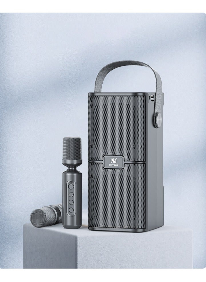 YS YS218 New High Power High Bluetooth Dual Speaker Microphone All-In-One Family Outdoor Party Karaoke TF Sound Bag  - Image 3