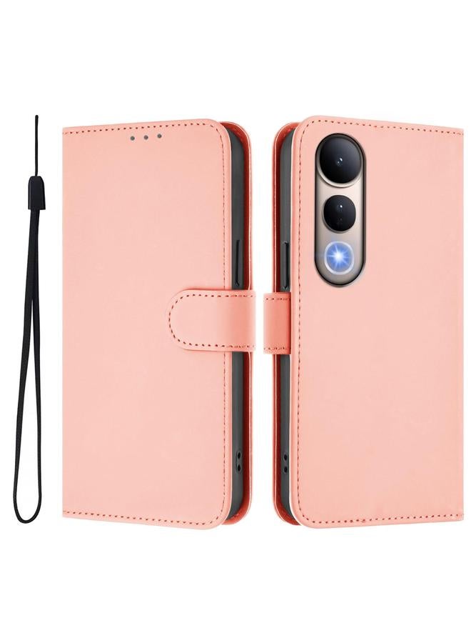 erorex Case For vivo V50 Lite 5G Skin Feel Solid Color Leather Phone Case with Lanyard - Image 2