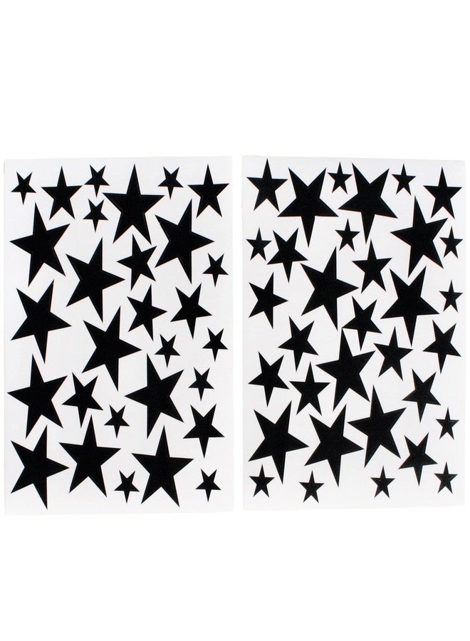 Pooka Stars Reusable Wall Decal - 66 Pcs | Black Stars Stickers | Outer Space Birthday | Star Wars Birthday | Space Decal | Black - Image 1