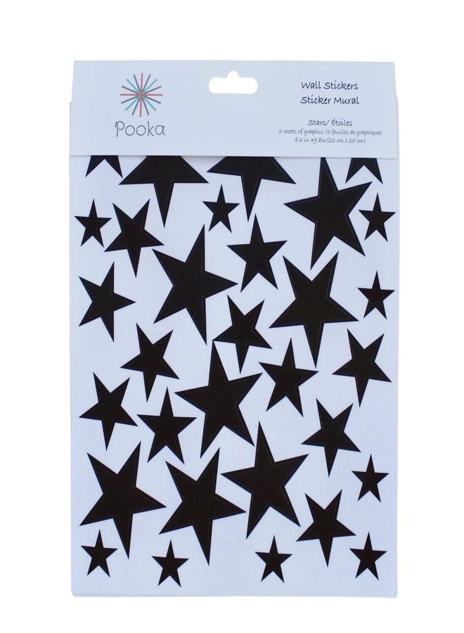 Pooka Stars Reusable Wall Decal - 66 Pcs | Black Stars Stickers | Outer Space Birthday | Star Wars Birthday | Space Decal | Black - Image 2