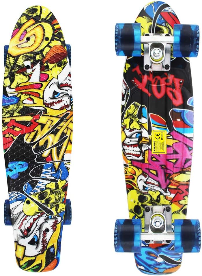 Meketec Skateboards Complete 22 Inch Mini Cruiser Retro Skateboard for Kids Boys Youths Beginners - Image 2