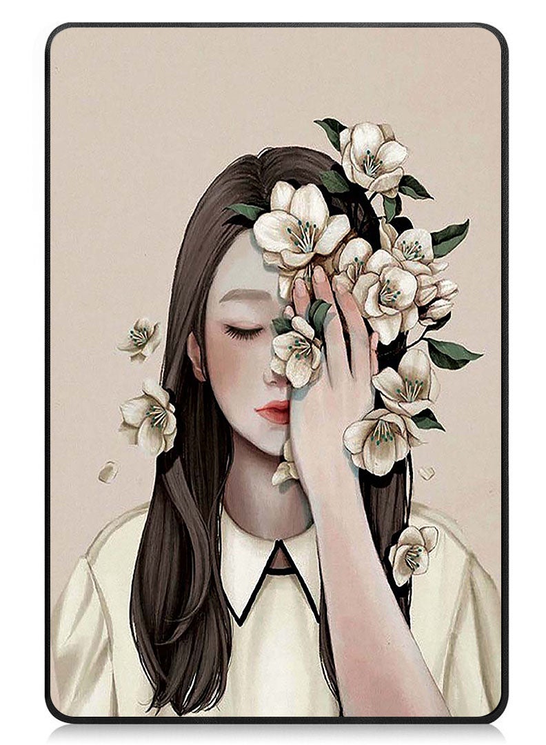 Theodor Protective Flip Case For Samsung Galaxy Tab A9 With Trifold Stand Auto Wake Sleep Shockproof Cover Sad Girl - Image 1