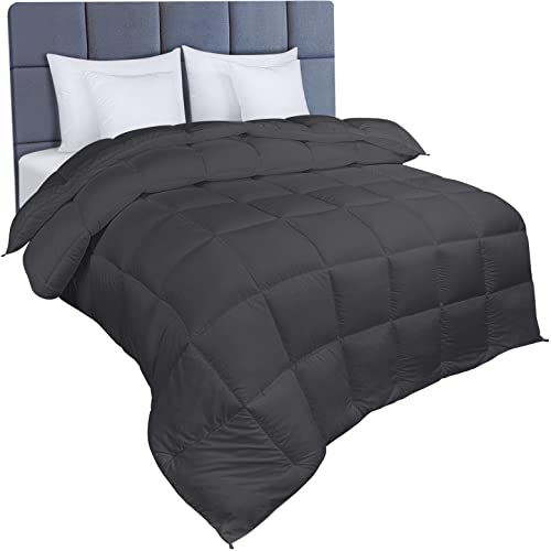 Utopia Bedding Duvet Double105 Tog coverless Duvet with Corner Tabs Box Stitched Quilt Double Grey