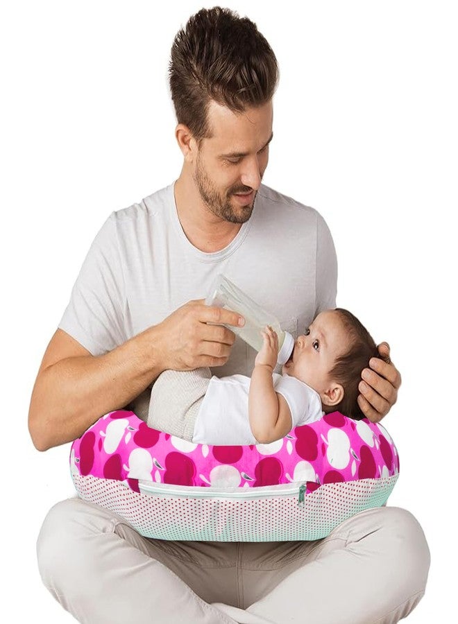 VParents Multipurpose Baby Feeding Nursing Cum Maternity Pillow for New Born Cotton, Recommended for Maternity, Nursing, Medical Cheeky Cheeky (Pink) 110500 - Image 3