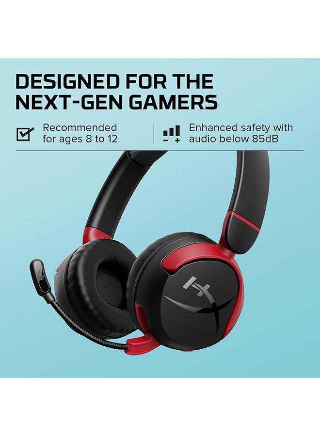 HyperX Cloud Mini, Wireless Gaming Headset, Microphone, Immersive Audio, Comfortable And Lightweight, BT 5.3, 25 Hours Battery Life, Volume Level Below 85 dB, For Ages 8-12 - Black | 7G8F1AA - Image 2