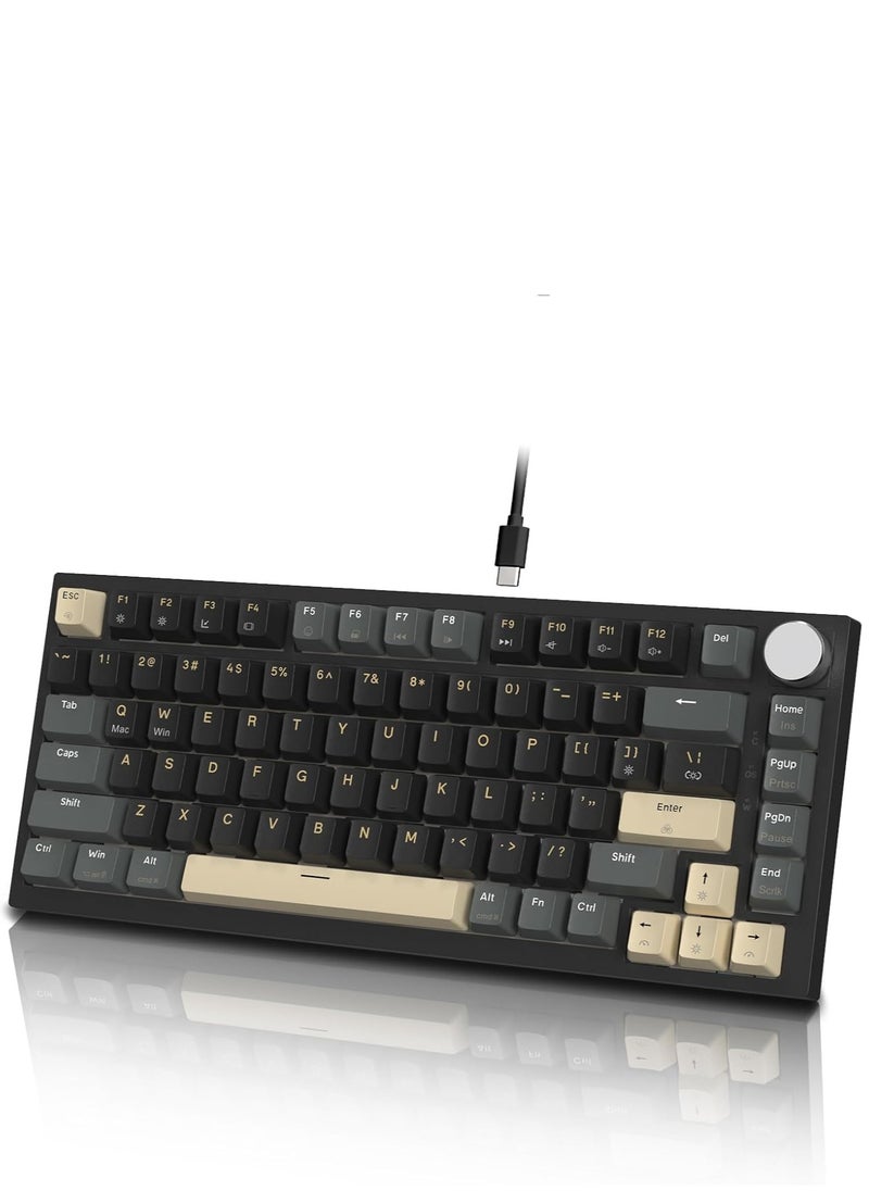 Attack Shark K85 Rapid Trigger 75% Wired Mechanical Gaming Keyboard Gasket with Hot Swapped Adjustable Actuation Magnetic Switch Programmable Knob TKL RGB Backlit PBT Keycaps for Win Mac Gamer  - Image 1