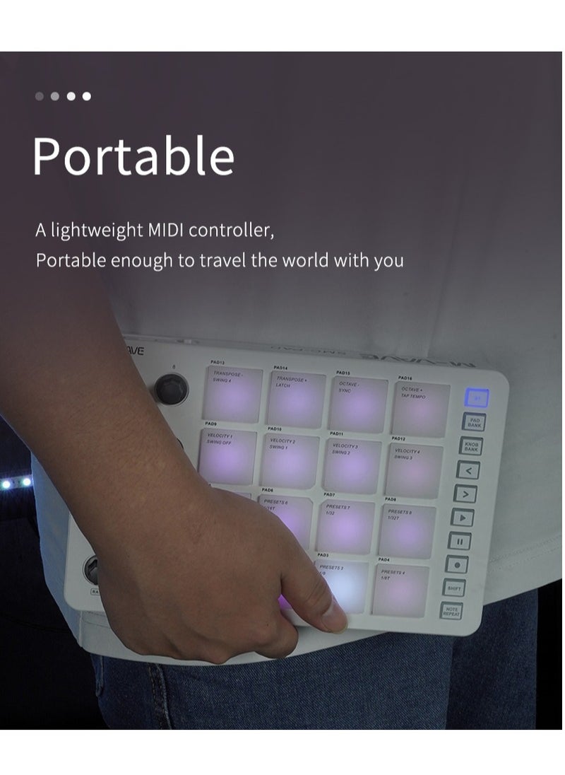 M-VAVE - SMC-PAD Launch Pad USB-C Interface, Portable Design, Small Wireless MIDI Controller, Suitable Percussion Keyboard - Image 1
