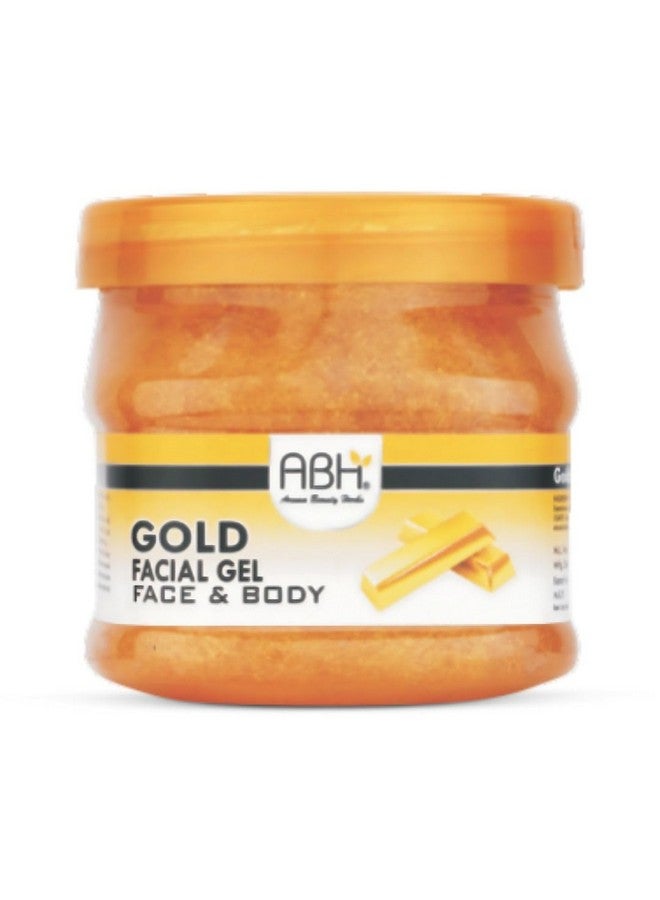 ABH Gold Facial Gel for Face & Body - Radiance Boosting Gel with Real Gold Dust - Skin Brightening & Firming Formula - Suitable for All Skin Types - 500g