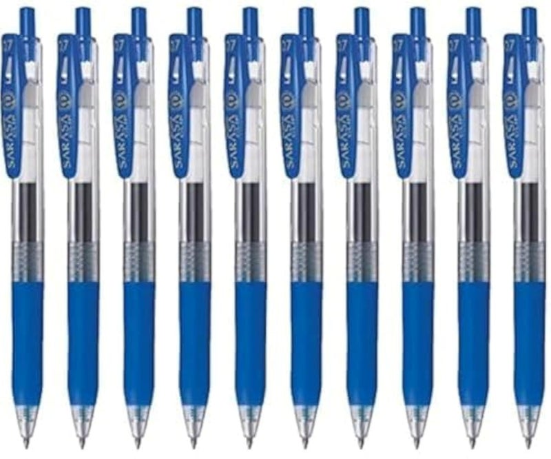 Zebra Technologies Zebra Sarasa Clip 0.7 Retractable Gel Ink Pen, Rubber Grip, 0.7mm, Blue Ink, Value Set of 10 - Image 5