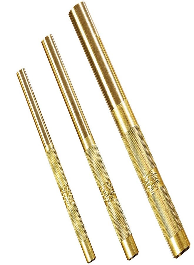Tektall 61360 Brass Drift Punch Set, 3/4-Inch 1/2-Inch 3/8-Inch 3/4'' 1/2'' 3/8'' Hand Tool Punches Tools for Home use - Image 1