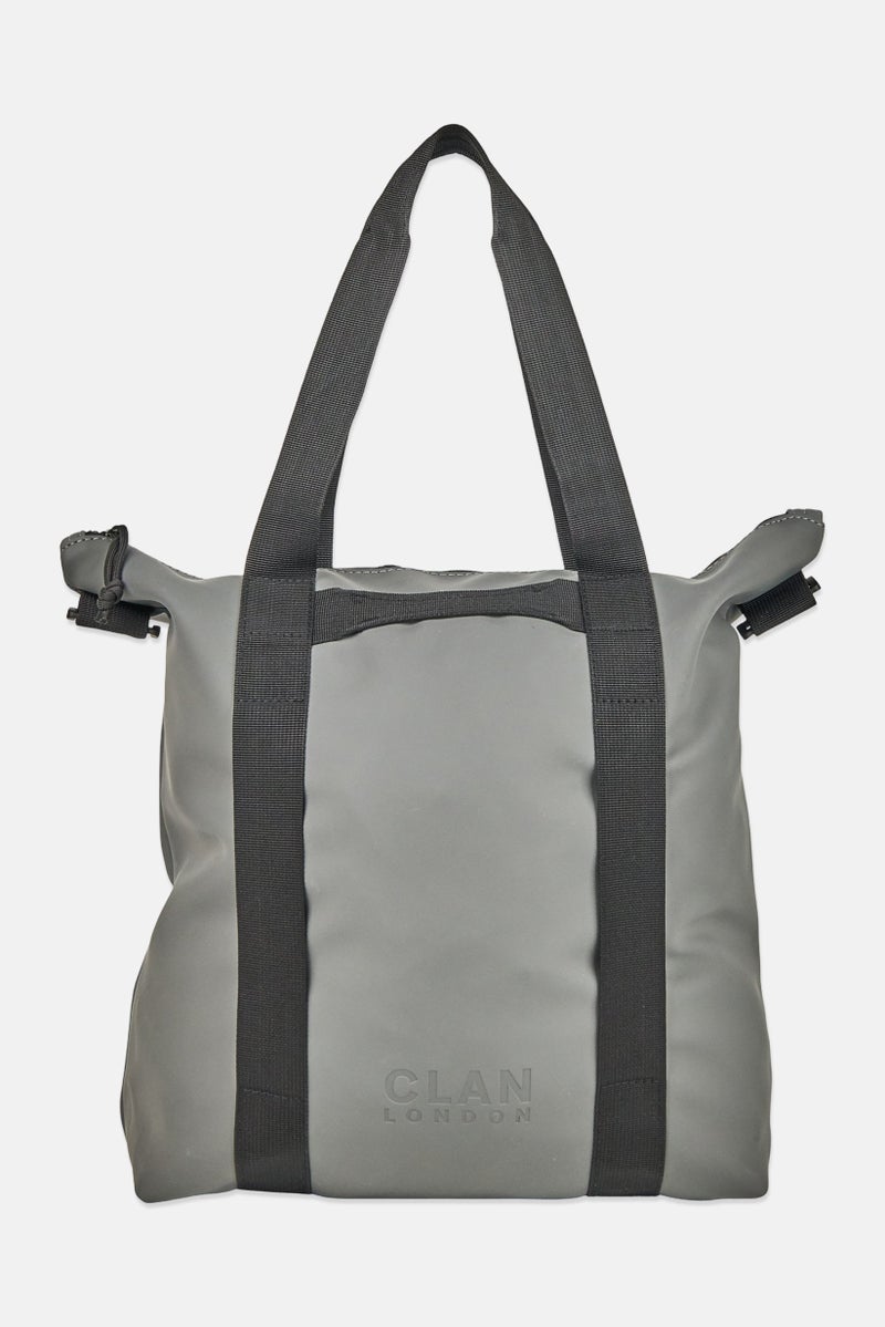 Clan London Women Brand Logo Tote Bag, Slate Grey - Image 2