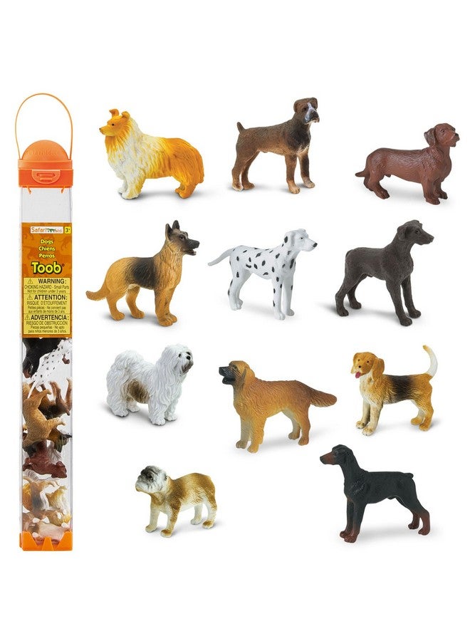 Safari Ltd. Safari Ltd. Dogs Toob - Mini Figurines: Dachshund, Dalmatian, Retriever, Sheepdog, Collie, Shepherd, Beagle, Boxer, Great Dane, Doberman, Bulldog - Educational Toys for Boys, Girls & Kids Ages 3+  - Image 1