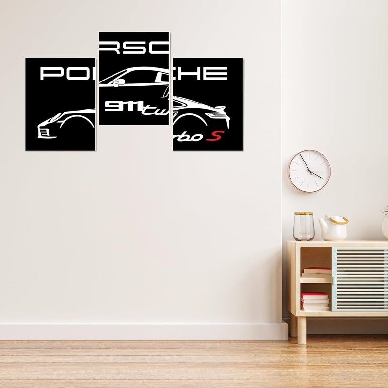 SR CREATIVE CRAFT SRCC Porsche Racing Car Wall Art, Pack of 3 Laminated Posters, Red Sports Car Design, 22x30 cm, HD Print Quality, 3mm Thick, for Living Room, Office, Bedroom (SR3-Porsche911-9x12) - Image 5
