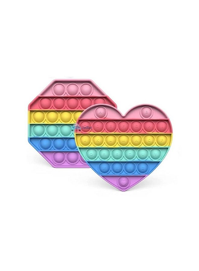 فنبلاست مجموعة FunBlast Pop it (عبوة من لعبتين Popit)، ألعاب أطفال، ألعاب فيدجيت، لعبة Pop it، لعبة Push Pop Bubble Fidget الحسية، لعبة تخفيف التوتر Fidget الحسية، هدايا مبتكرة للبنات والأولاد والأطفال (34) - Image 1