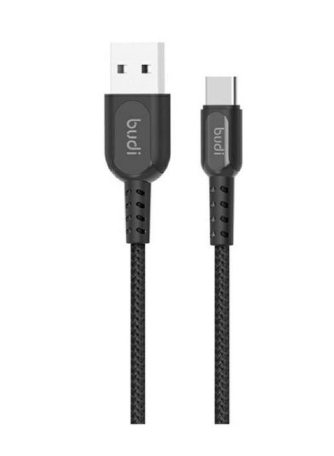 بودي كابل شحن ومزامنة USB A إلى Type-C مصنوع من معدن سبائك الزنك بطول 1 متر - ضروري للشحن السريع والموثوق ونقل البيانات M8J160T-أسود - Image 1